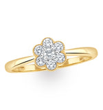 Lab Diamond Flower Ring 0.25ct H/si In 9k Gold