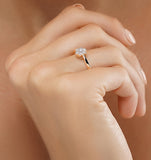 Lab Diamond Flower Ring 0.25ct H/si In 9k Gold