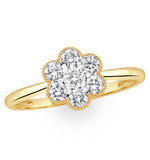 Lab Diamond Flower Ring 0.50ct H/si In 9k Gold