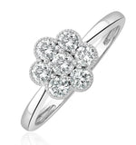 Lab Diamond Flower Ring 0.50ct H/si In 9k White Gold