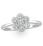 Lab Diamond Flower Ring 0.50ct H/si In 9k White Gold