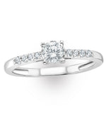 Lab Diamond Side Stone Engagement Ring 0.25ct H/si In 9k White Gold