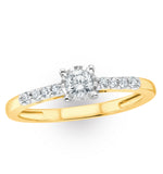 Lab Diamond Side Stone Engagement Ring 0.25ct H/si In 9k Gold