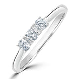 Lab Diamond 3 Stone Trilogy Ring 0.25ct H/si Set In 9k White Gold
