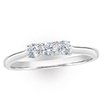 Lab Diamond 3 Stone Trilogy Ring 0.25ct H/si Set In 9k White Gold