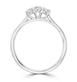 Lab Diamond 3 Stone Trilogy Ring 0.25ct H/si Set In 9k White Gold