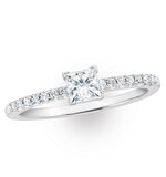 Princess Cut Lab Diamond Engagement Ring 0.25ct H/si In 9k White Gold