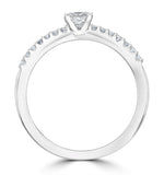 Princess Cut Lab Diamond Engagement Ring 0.25ct H/si In 9k White Gold