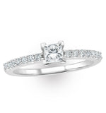Princess Cut Lab Diamond Engagement Ring 0.50ct H/si In 9k White Gold