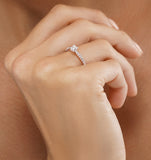 Princess Cut Lab Diamond Engagement Ring 0.50ct H/si In 9k White Gold