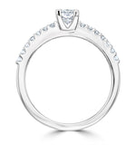 Princess Cut Lab Diamond Engagement Ring 0.50ct H/si In 9k White Gold
