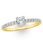 Princess Cut Lab Diamond Engagement Ring 0.50ct H/si In 9k Gold