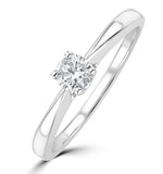Tapered Design Lab Diamond Engagement Ring 0.25ct H/si 9k White Gold