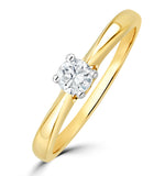 Tapered Design Lab Diamond Engagement Ring 0.25ct H/si In 9k Gold