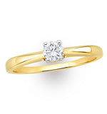 Tapered Design Lab Diamond Engagement Ring 0.25ct H/si In 9k Gold