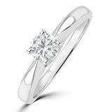 Tapered Design Lab Diamond Engagement Ring 0.33ct H/si 9k White Gold