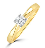 Tapered Design Lab Diamond Engagement Ring 0.33ct H/si In 9k Gold