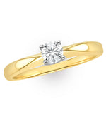 Tapered Design Lab Diamond Engagement Ring 0.33ct H/si In 9k Gold