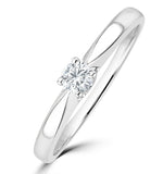 Tapered Design Lab Diamond Engagement Ring 0.15ct H/si 9k White Gold