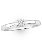 Tapered Design Lab Diamond Engagement Ring 0.15ct H/si 9k White Gold