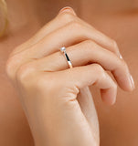 Tapered Design Lab Diamond Engagement Ring 0.15ct H/si In 925 Silver