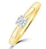 Tapered Design Lab Diamond Engagement Ring 0.15ct H/si In 9k Gold