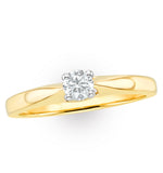 Tapered Design Lab Diamond Engagement Ring 0.15ct H/si In 9k Gold