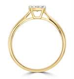 0.25ct Lab Diamond Cluster Solitaire Ring H/si In 9k Gold