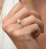 0.50ct Lab Diamond Cluster Solitaire Ring H/si In 9k White Gold