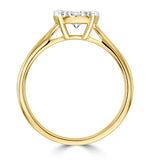 0.50ct Lab Diamond Cluster Solitaire Ring H/si In 9k Gold