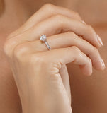 Lab Diamond Engagement Ring With Shoulders 0.25ct H/si - 9k White Gold