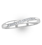Lab Diamond Half Eternity Wave Ring 0.05ct In 925 Silver