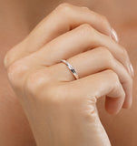 Lab Diamond Half Eternity Wave Ring 0.05ct In 925 Silver