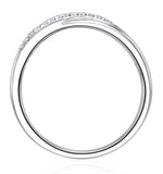 Lab Diamond Half Eternity Wave Ring 0.05ct In 925 Silver