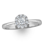Lab Diamond Halo Engagement Ring 0.25ct H/si In 9k White Gold
