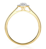 Lab Diamond Halo Engagement Ring 0.25ct H/si In 9k Gold