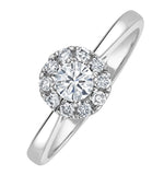 Lab Diamond Halo Engagement Ring 0.50ct H/si In 9k White Gold