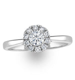 Lab Diamond Halo Engagement Ring 0.50ct H/si In 9k White Gold
