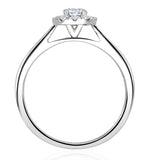 Lab Diamond Halo Engagement Ring 0.50ct H/si In 9k White Gold