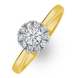 Lab Diamond Halo Engagement Ring 0.50ct H/si In 9k Gold