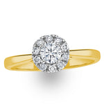 Lab Diamond Halo Engagement Ring 0.50ct H/si In 9k Gold