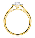 Lab Diamond Halo Engagement Ring 0.50ct H/si In 9k Gold