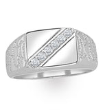 Mens Lab Diamond Signet Ring 0.25ct H/si In Sterling Silver