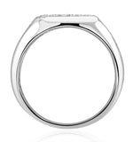 Mens Lab Diamond 0.25ct H/si Signet Ring In 9k White Gold