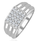 Mens 9k Gold Lab Diamond Encrusted 0.50ct H/si Signet Ring