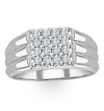 Mens 9k Gold Lab Diamond Encrusted 0.50ct H/si Signet Ring