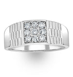 Mens Lab Diamond Signet Ring 0.25ct H/si In 925 Silver