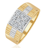 Mens 9k Gold Lab Diamond Design Ring Set With 0.25ct H/si