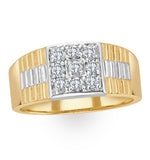 Mens 9k Gold Lab Diamond Design Ring Set With 0.25ct H/si