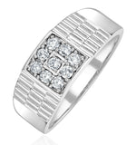 Mens 9k Gold Lab Diamond Design Ring Set With 0.25ct H/si